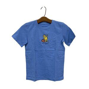 Life Is Good Short Sleeve Crusher T Shirt Kids Medium Cornflower Blue Cotton NEW